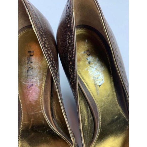 Vintage Prada Leather Peep Toe Heels 38.5   8 - Picture 13 of 13